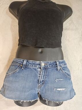 Levi's Blue Distressed Denim Jean Shorts